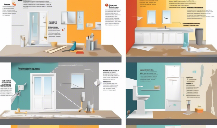 An illustrated infographic showing a step-by-step guide on essential tips for successful drywall remodeling projects, including tools and techniques, in a bright and informative layout.