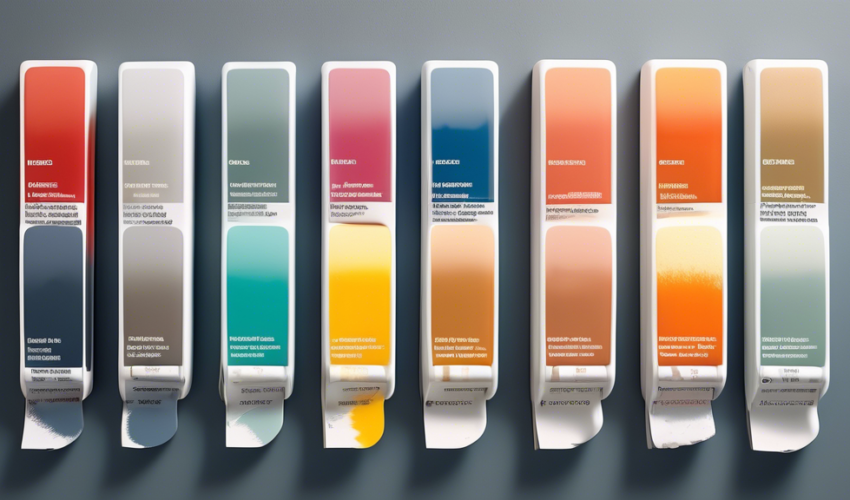 An illustrated guide displaying various paint finishes on a wall, from matte to high gloss, each labeled and showing their distinct visual effects under natural light.
