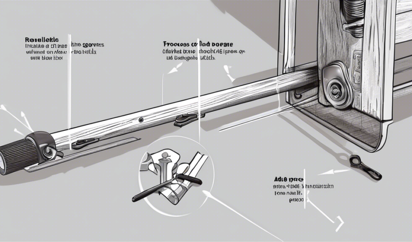 A detailed, step-by-step illustration showing the process of replacing rollers on a garage door. The image should feature tools like wrenches and pliers, t